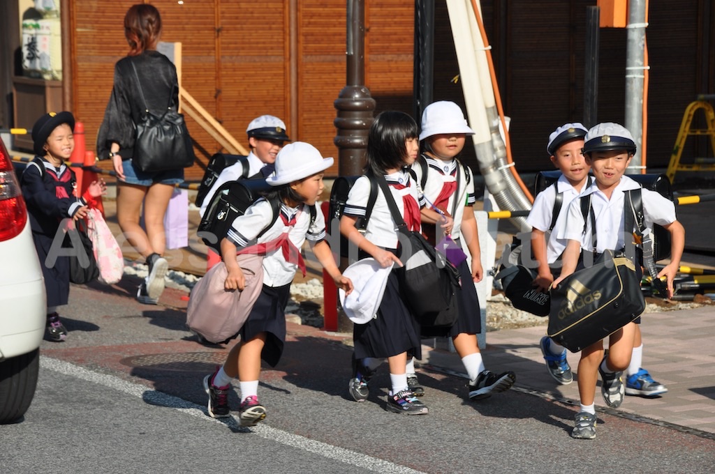 Kids going to school, Japan